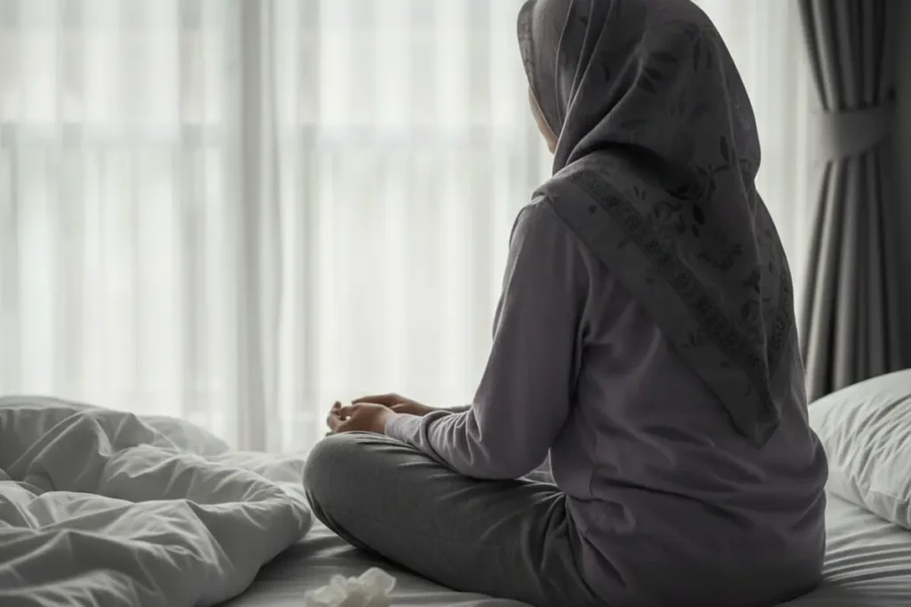 Infografis ciri-ciri kanker serviks pada wanita muda seperti nyeri panggul dan keputihan tidak normal.