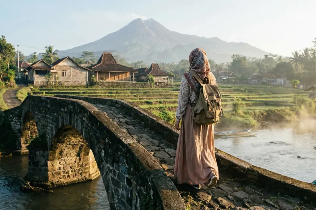 Ilustrasi menopause pada wanita dengan tanda awal berupa perubahan hormon dan gejala fisik