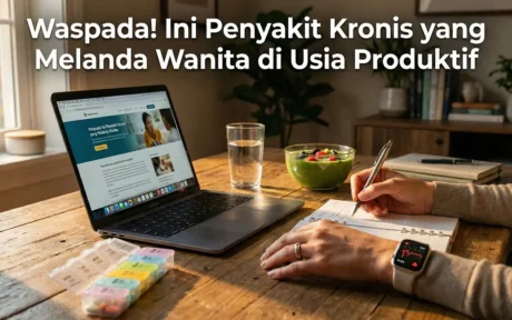 Ilustrasi wanita usia produktif yang mengalami penyakit kronis yang melanda wanita akibat faktor gaya hidup dan hormonal